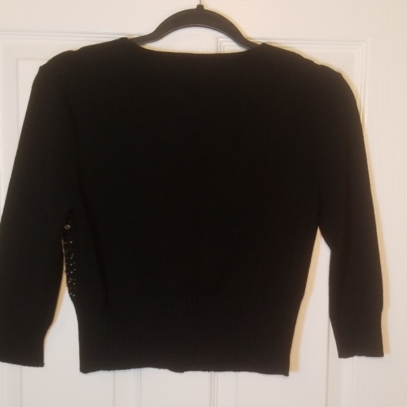 Donna Gray, size M. Black sweater w/crystal pieces - Picture 5 of 6